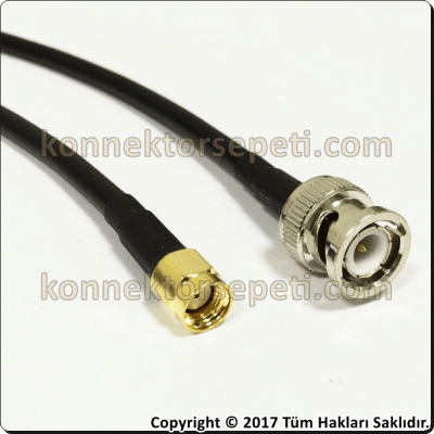 BNC erkek - RP SMA erkek Koaksiyel Pigtail Kablo Rg58
