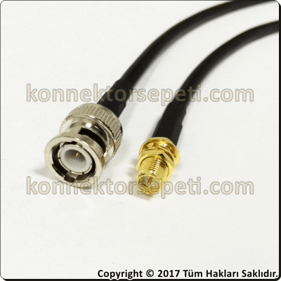 BNC erkek - RP SMA dişi Koaksiyel Pigtail Kablo Rg58