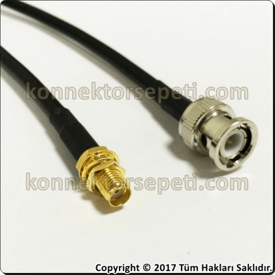BNC erkek - SMA dişi Koaksiyel Pigtail Kablo Rg58