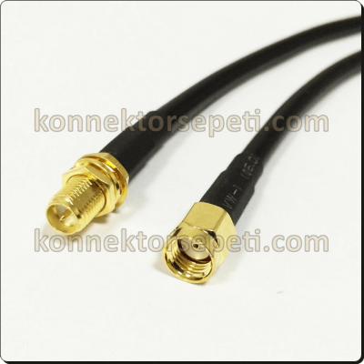 RP SMA erkek - RP SMA dişi Koaksiyel Pigtail Kablo Rg58
