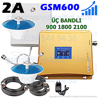 GSM Sinyal Yükseltici Üç Bandlı - 2 İç Antenli