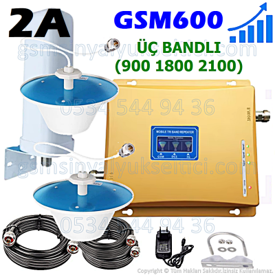 GSM Sinyal Yükseltici Üç Bandlı - 2 İç Antenli